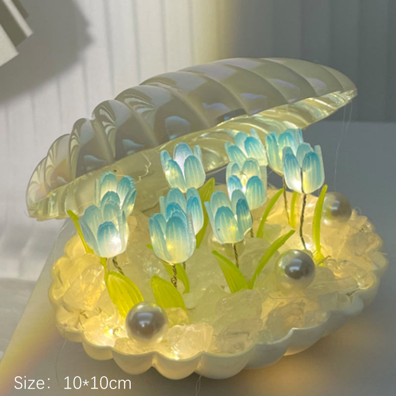 Handmade DIY Shell Tulip Small Night Lamp