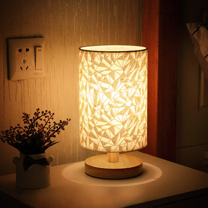 Golden Leaves Linen Fabric Shade Classic Table Lamp