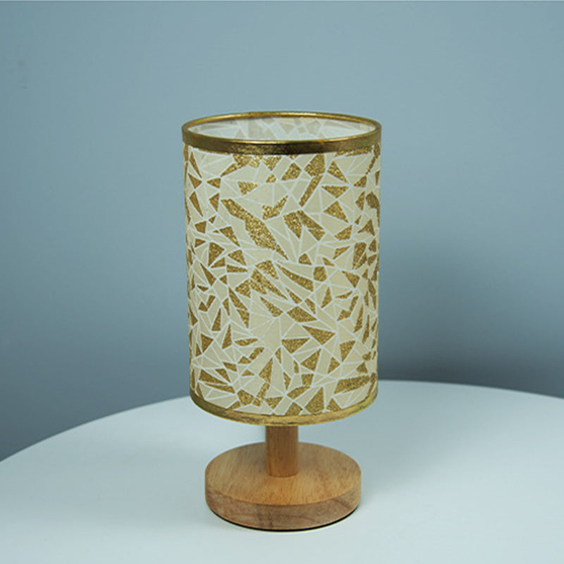 Golden Leaves Linen Fabric Shade Classic Table Lamp