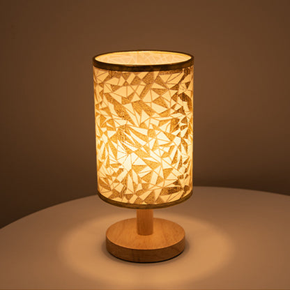 Golden Leaves Linen Fabric Shade Classic Table Lamp