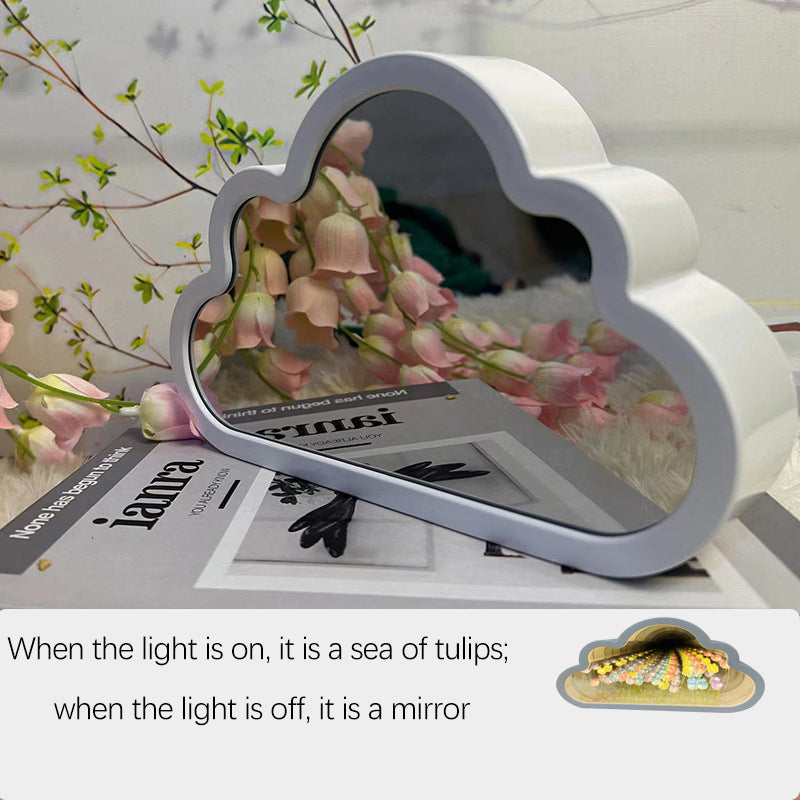 DIY Creative Tulip Flower Cloud Mirror Ambient Lighting