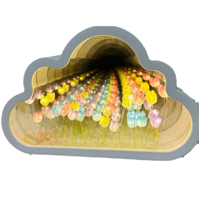 DIY Creative Tulip Flower Cloud Mirror Ambient Lighting