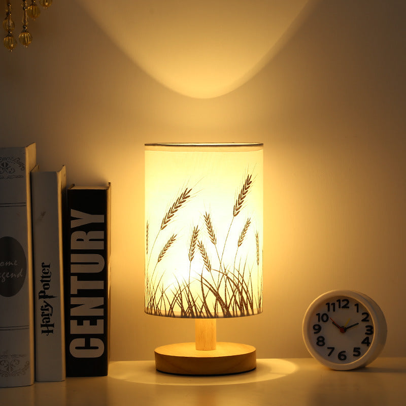 Wheat Linen Fabric Shade Classic Table Lamp