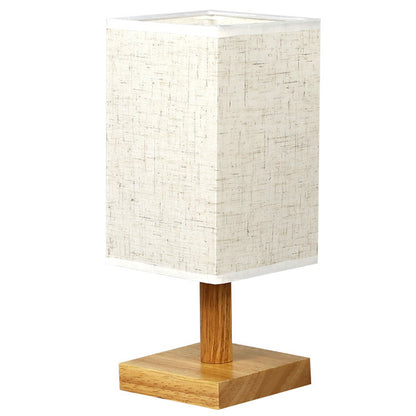 Wood Linen Fabric Table Lamp