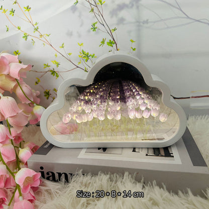 DIY Creative Tulip Flower Cloud Mirror Ambient Lighting