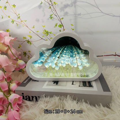 DIY Creative Tulip Flower Cloud Mirror Ambient Lighting