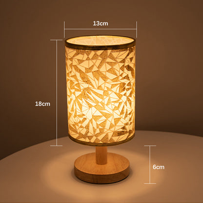 Golden Leaves Linen Fabric Shade Classic Table Lamp