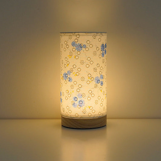 Blue Daisy Linen Shade Table Lamp