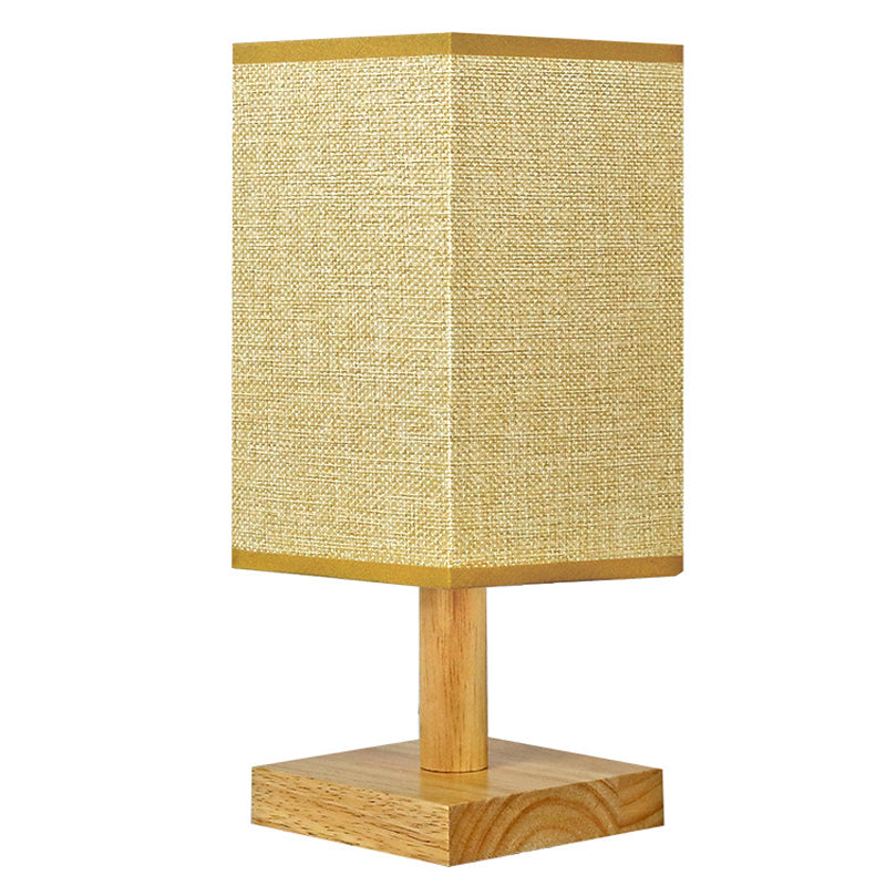 Wood Linen Fabric Table Lamp