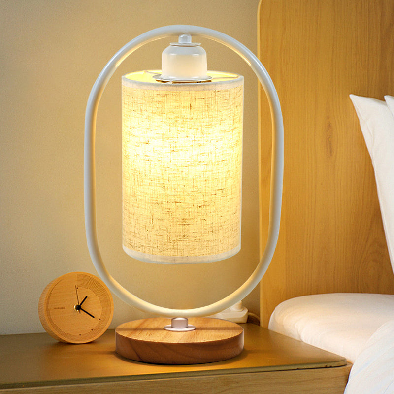 Oval Wooden Base Table Lamp