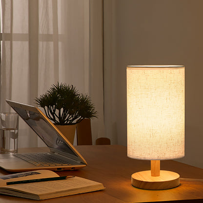 Custom Wood Linen Fabric Table Lamp