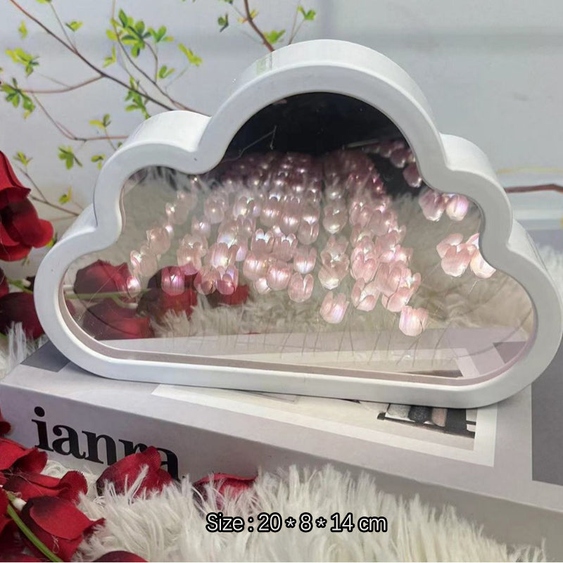 DIY Creative Tulip Flower Cloud Mirror Ambient Lighting